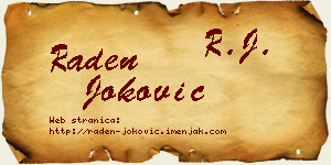 Raden Joković vizit kartica